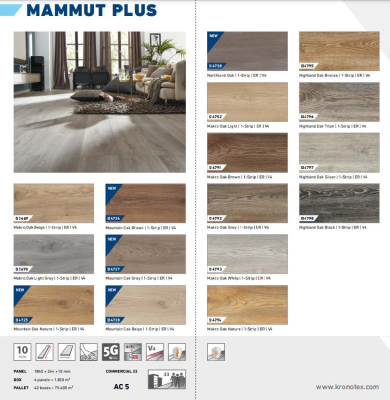 bang mau san go duc chiu nuoc kronotex mammut plus